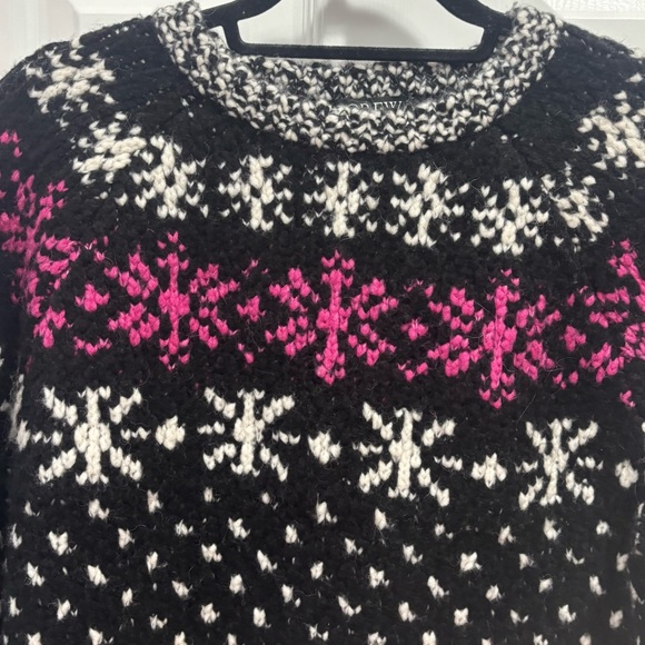 J Crew Jacquard Faie isle sweater Black,Small, Preppy. Cabincore, Wool, Holiday - Picture 9 of 16